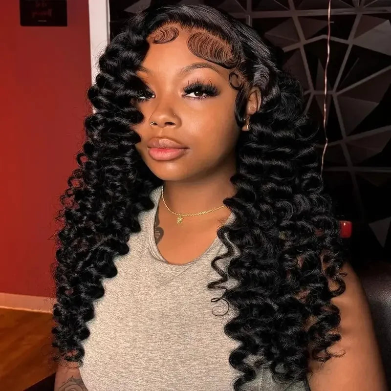 30 36 Inch Burmese Curly Hair Wig 13X6 HD Lace Front Human Hair Hair Wig 250% Density 13X4 Lace Front Loose Deep Wave Wig