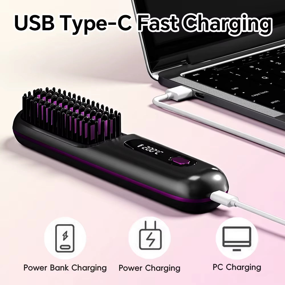 Cordless Hair Straightener Brush