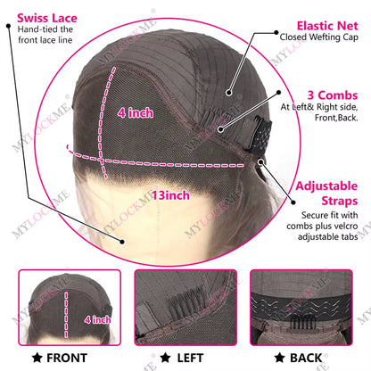  Glueless Wig Human Hair Body Wave 6X4 Lace Closure Glueless Wig Human Hair Ready to Wear Pre Cut Pre Plucked