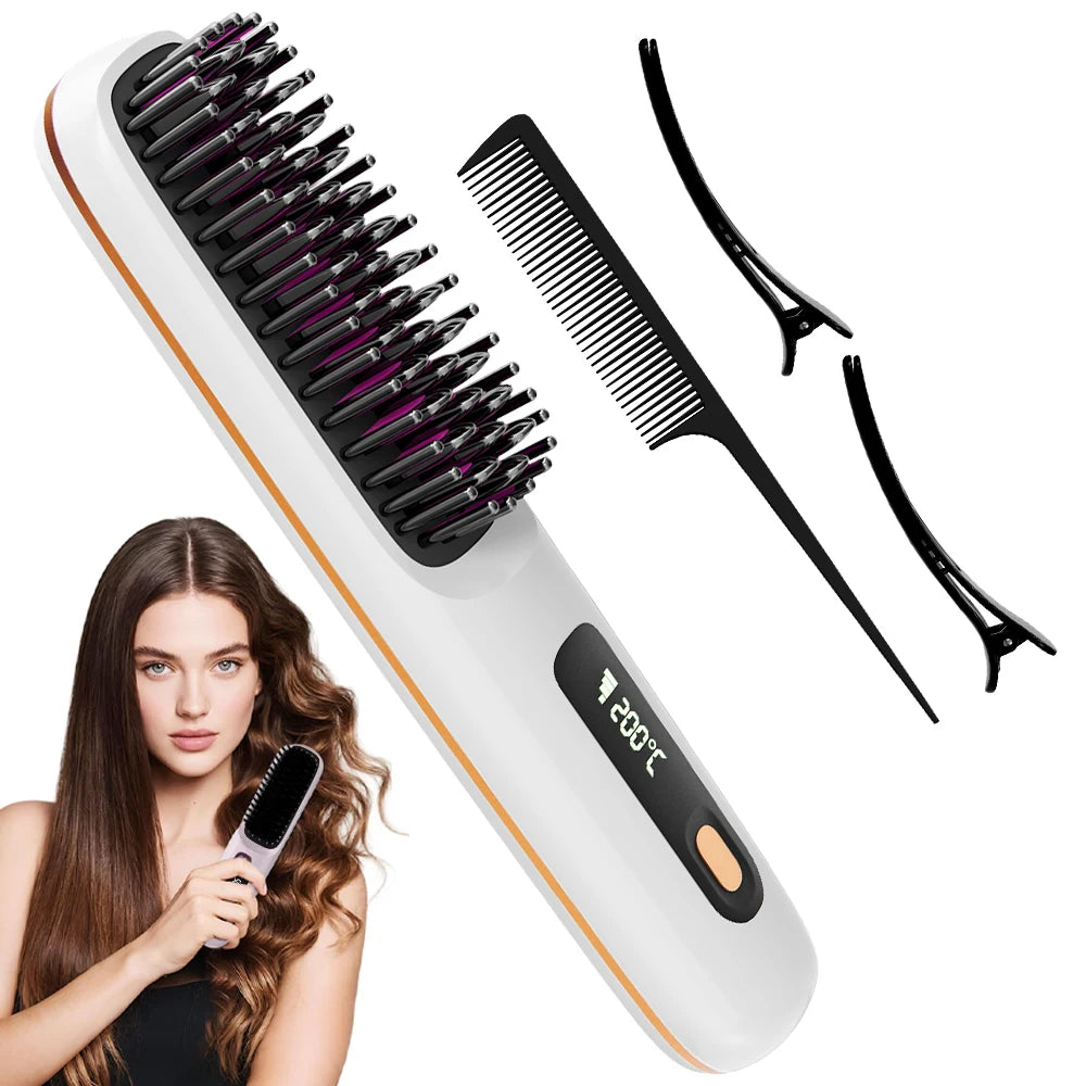 Cordless Hair Straightener Brush