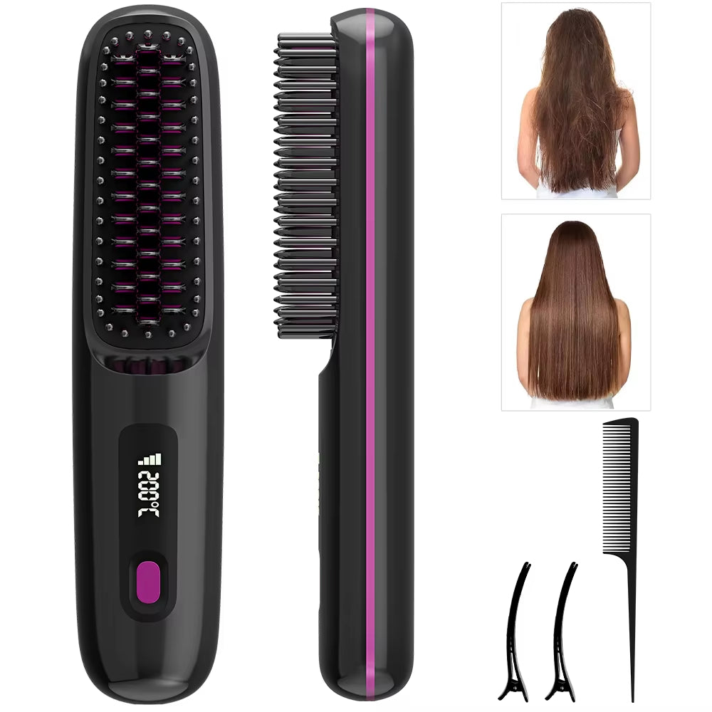 Cordless Hair Straightener Brush