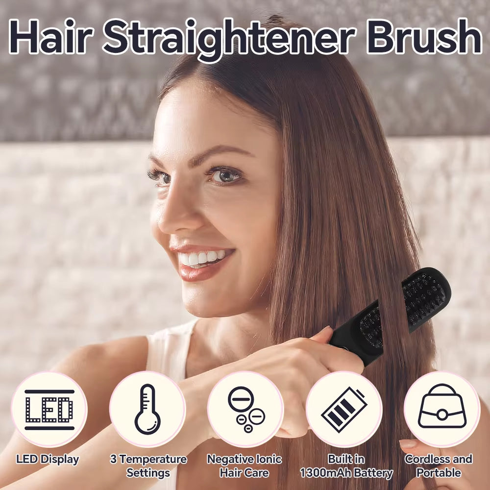 Cordless Hair Straightener Brush