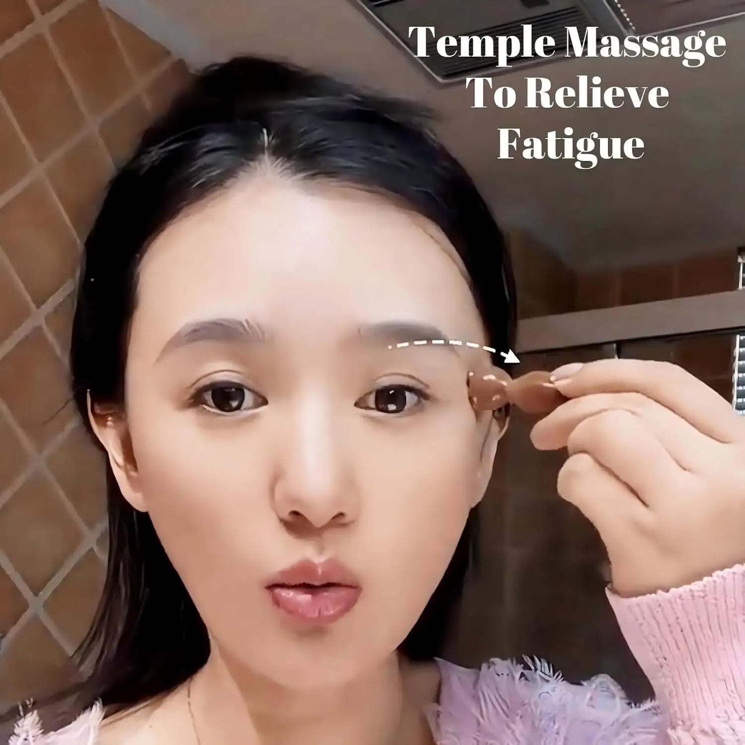 Mini Facial Massage Tool for Eye Massage Facial Meridian Brush Handle Copper Massage Beads for Face and Eyes SPA Gua Sha Tool