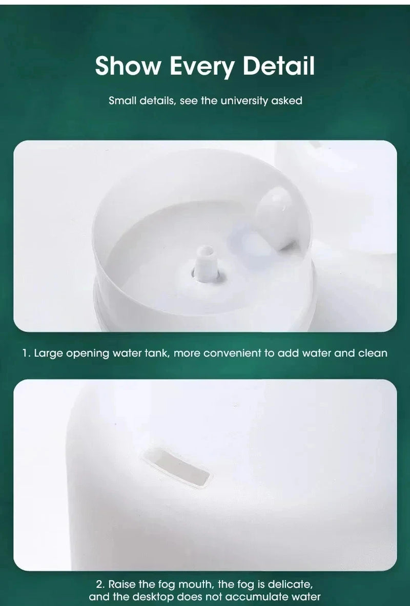 500ML Mini Humidifier USB Wood Grain Aroma Diffuser, Air Humidifier with Colorful Night Lights, Essential Oil Diffuser Machine