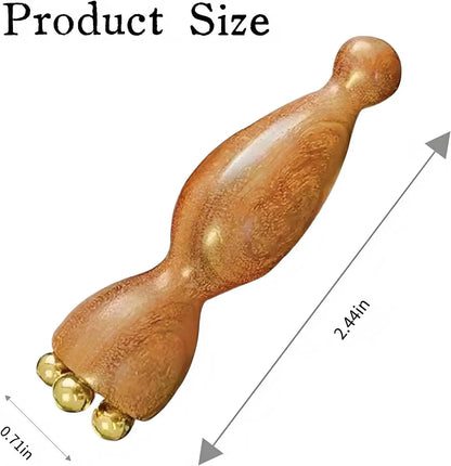 Mini Facial Massage Tool for Eye Massage Facial Meridian Brush Handle Copper Massage Beads for Face and Eyes SPA Gua Sha Tool